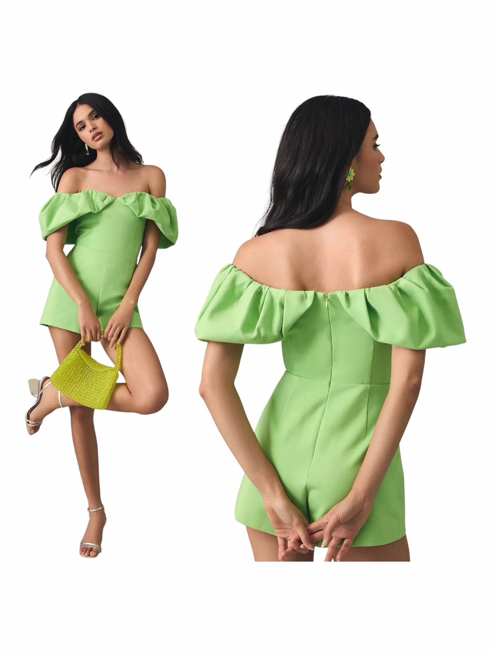 NWT! ANTHROPOLOGIE | Elliatt Lime Green Lyric Romper. Size XL.